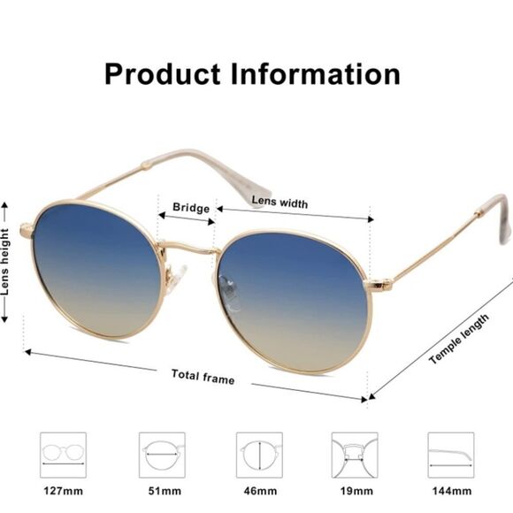 Classic round frame polarized Sunglasses - Picture 3 of 3
